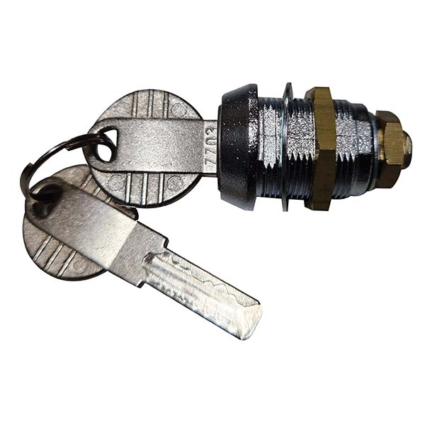 Serrure laiton + 2 clés plates (lg barillet = 20 mm)